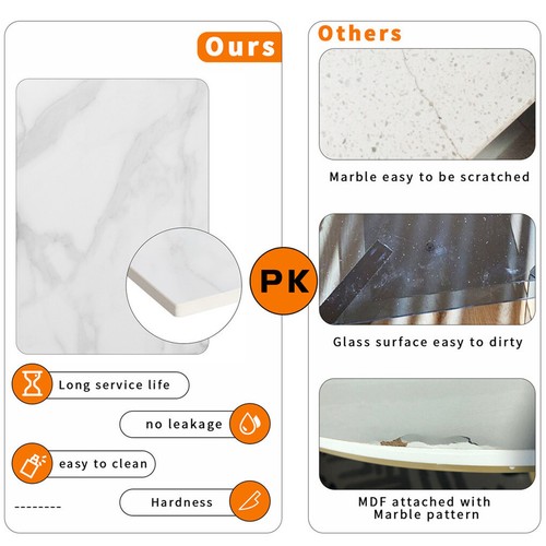 Modern Dining Table Kitchen Anti-scratch Glossly Sintered Stone Restaurant Table - Picture 15 of 25