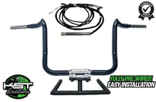 KST Kustoms Black 14" Pre-Wired Mayhem Bagger Handlebars 16-23 Harley Batwing