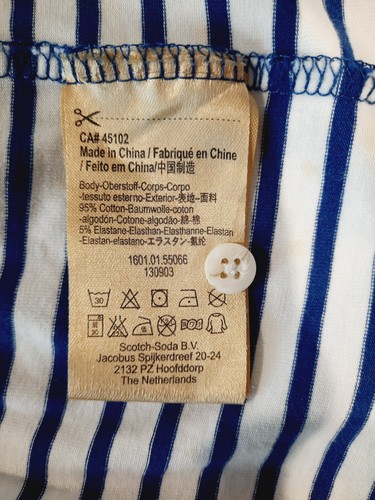 Camisa polo a rayas Scotch & Soda para hombre talla mediana impecable estado - Imagen 9 de 14