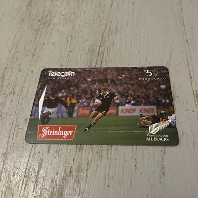 1994 NEUSEELAND ALLE SCHWARZEN GEGEN SÜDAFRIKA SPRINGBOKS 3. TEST TELEFONKARTE SEHR GUTER ZUSTAND