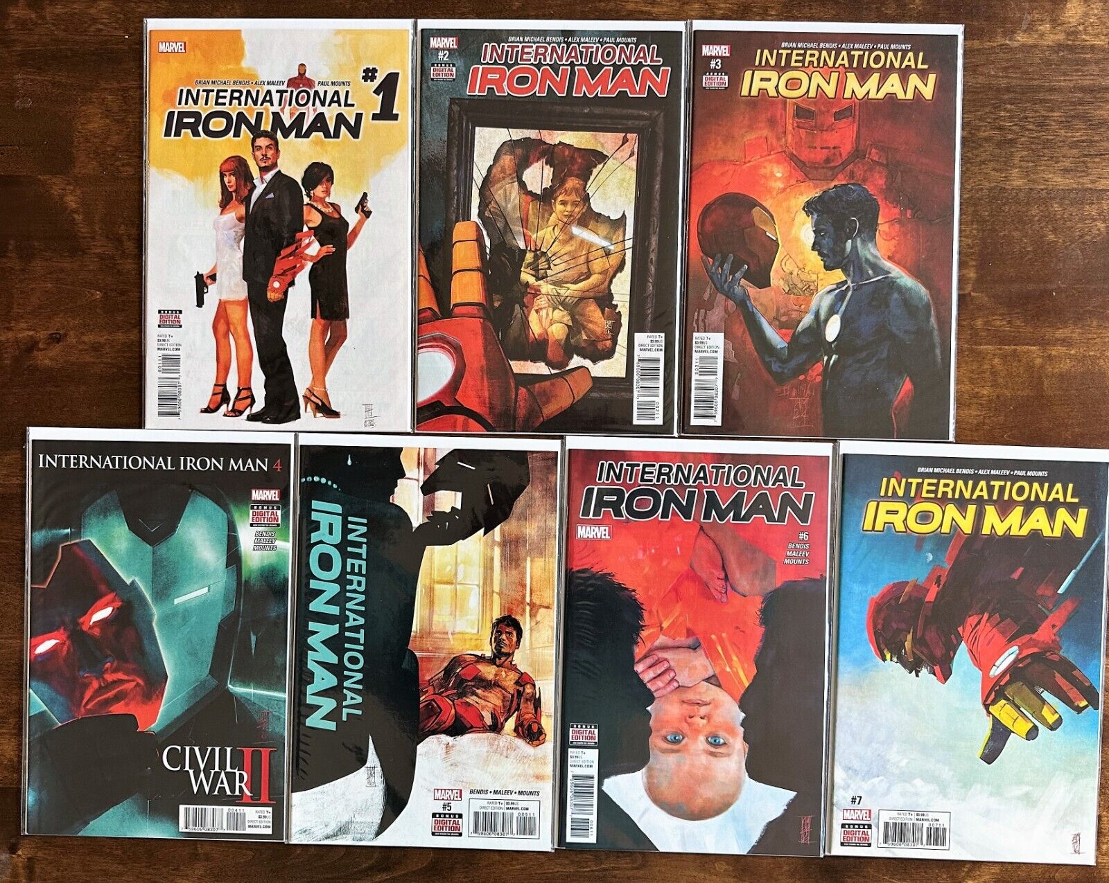 Marvel Comics International Iron Man #1-7 Complete Series (2016) Bendis