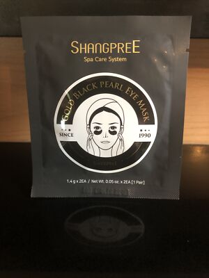 SHANGPREE Gold Black Pearl Eye Mask One Pair NEW .05 oz / 1.4g 