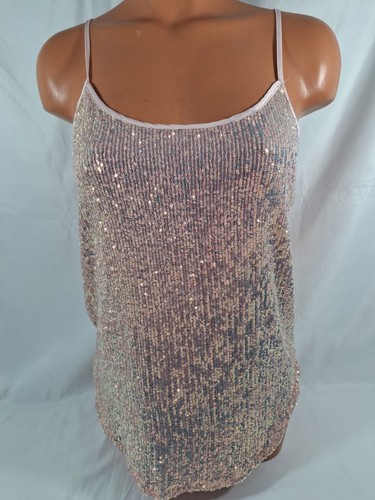Victoria’s Secret Rose / Pink Sequin Tank Top Size Small /P