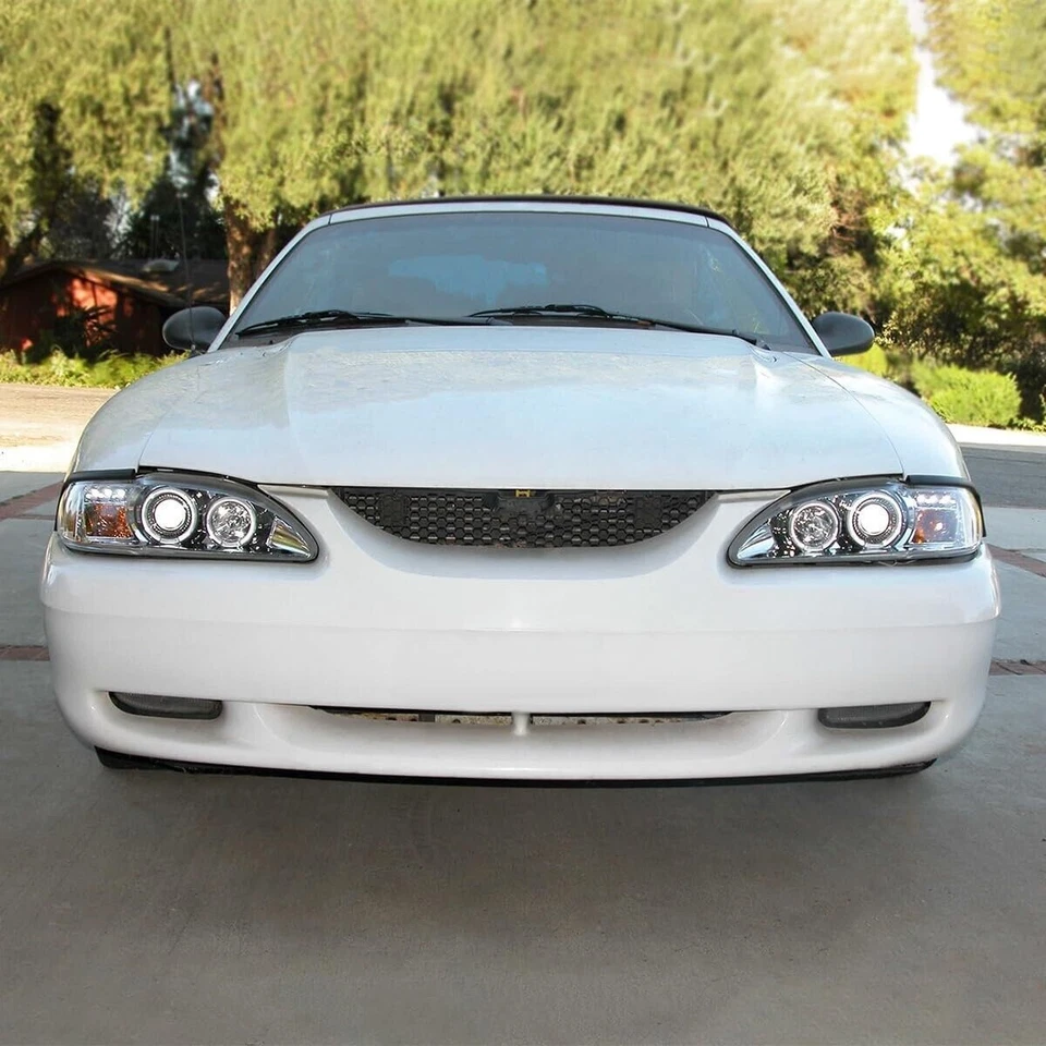 1994 - 1998 年福特野马 GT SVT LED 投影仪镀铬对车头灯总成 — 第 2/4 张图片