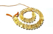 198Cts Natural Citrine Rondelle Faceted 9-11mm Gemstone Beads 10"Inch,Yellow