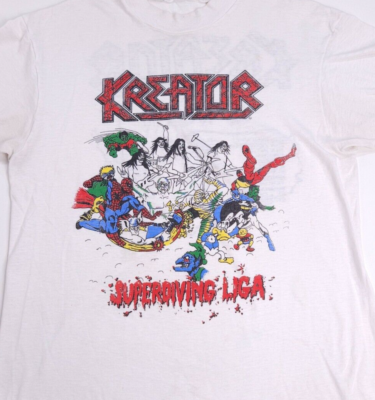 Kreator Vintage Shirt 1988 USA Tour Marvel Superdiving Liga Thrash