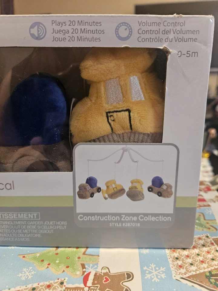 Chupete móvil de juguete para cuna musical zona de construcción originales para dormir - camiones Foto 2 de 4