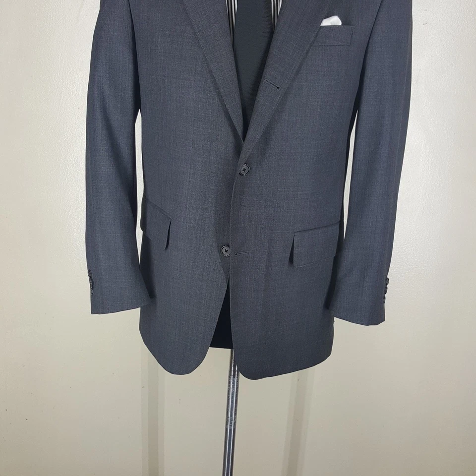 J.Presss Charcoal Gray  Wool Sport Coat -No Pants-3 Rd Btn Roll  Fit 40 -41 Reg - Image 3 of 4