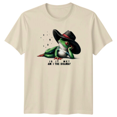Is It Me Am I The Drama Frosch Cowboy Hut Tier Wortspiel T-Shirt
