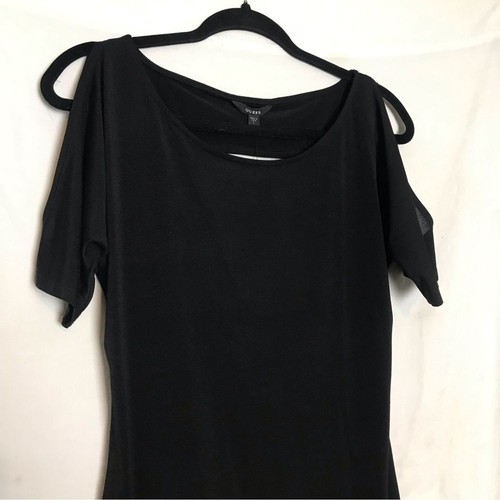 Guess Womens Goth Y2K Cut Out Top Size M Black Cold Shoulder Witchy Steampunk - Picture 2 of 10