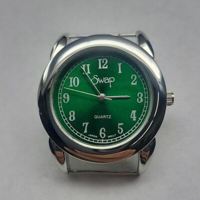 Emrald Green Round Swap Watch Face Beehive Create-a-watch Up To 16mm Pass Thru
