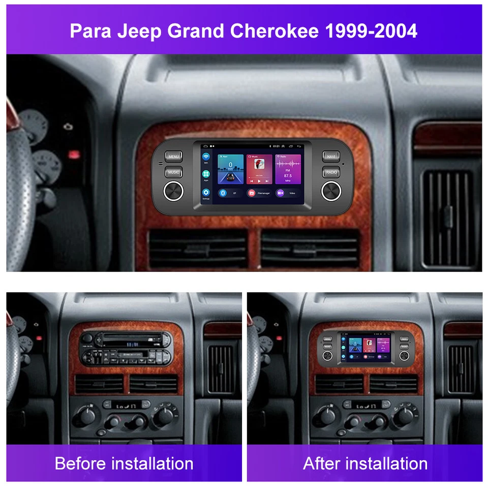 DAB+ 64G CarPlay Android Autoradio GPS Für JEEP Grand Cherokee Jouruney Wrangler - Bild 2 von 4