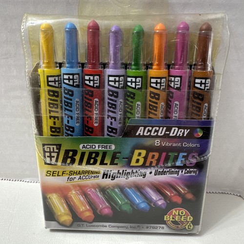 G.T. Luscombe ACCU-Dry Bible Brites Highlighters 8/Pk Asst Colors Church Mission
