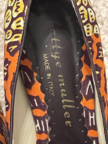 ๐ Bettye Muller African Wedge Heels Open Toe Bow Shoes ๐ฎ๐น 39 1/2 - Picture 4 of 12