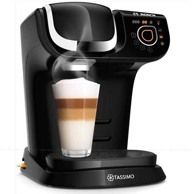 Tassimo Bosch My Way Touch Buttons 1,3L Tank Schwarz Pod Kaffeemaschine TAS6502GB 