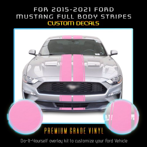 For 2015-2021 Mustang Full Body Rally Racing Stripes Graphic Decal - Matte Vinyl - Picture 17 of 23