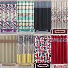 15PCS PRINTED BATHROOM SET BATH MATS SHOWER CURTAIN HOOKS ASSORTED DESIGN  
