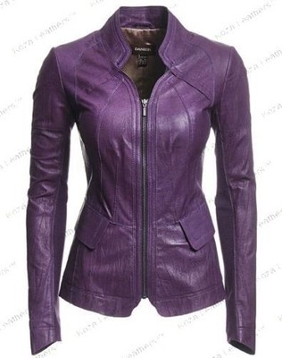 violet leather jacket