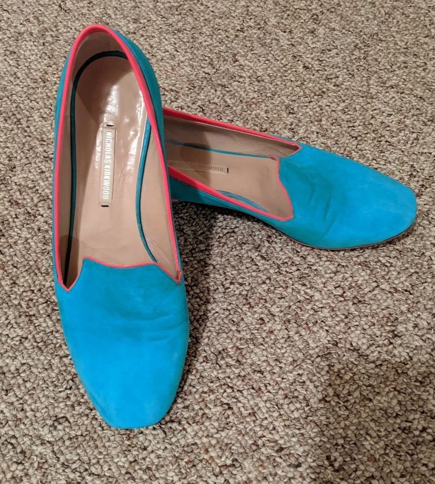 Mocasines de gamuza Nicholas Kirkwood azul aguamarina 6,5 Foto 4 de 4