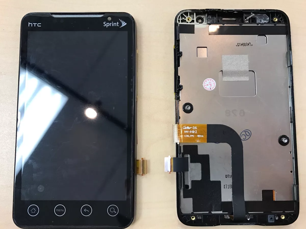 HTC EVO 4G Sprint OEM Touch Screen Digitizer & LCD /w Frame Small Flex |  eBay