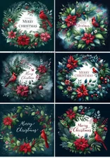 Merry Christmas Cardinals | A4 Rice Paper | Paper for Decoupage