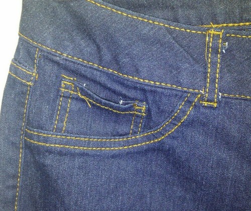 Women's Bobbie Brooks 3X Solid Dark Blue Denim Stretch Jeans Back Pockets NWT - Picture 5 of 6