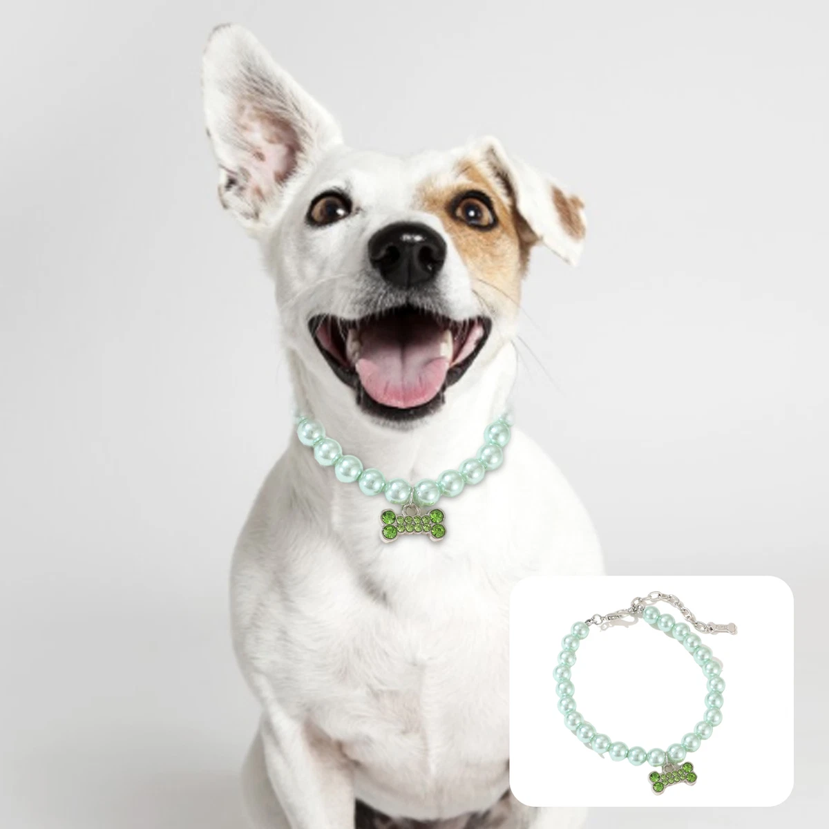 Pearl Dog Necklace Collar Jewelry Puppy Shiny Rhinestone Cat Pet Wedding  Collar | eBay