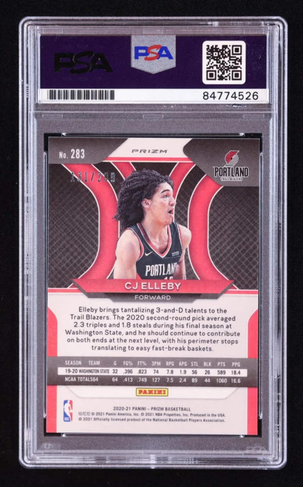 CJ Elleby Signed 2020-21 Panini Prizm Prizms Red #283 #131/299 RC (PSA | Auto 10 - Image 2 of 2