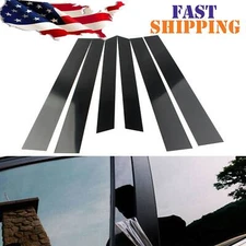 6PCS Glossy Black Window Pillar Posts Door Trim Cover Set For Honda CRV 2007-11