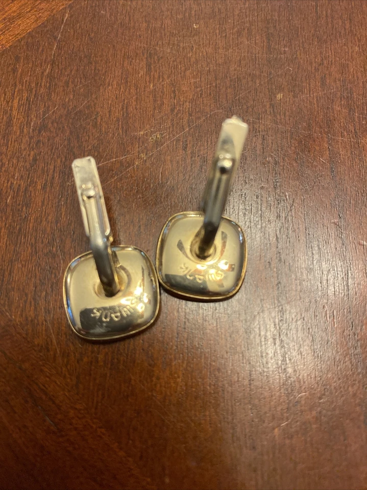 GEMELOS SWANK VINTAGE CRISTAL ZAFIRO DORADO Y AZUL Foto 4 de 4