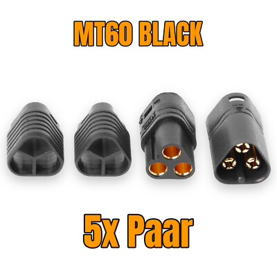 5 Paar MT60 Black 3Pin Goldstecker Stecker Multirotor Brushless Motor Regler 60A