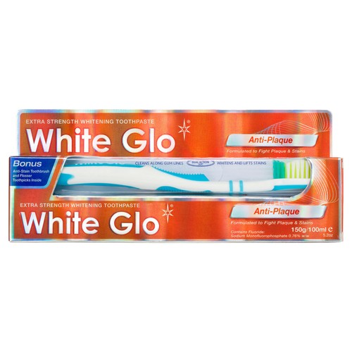 White Glo - Anti Plaque Whitening Toothpaste - 150g - Extra Strength Protection - Picture 3 of 6