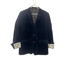 Plectrum By Ben Sherman Blazer Suit Jacket Mens Size XL Blue Velvet Long Sleeve