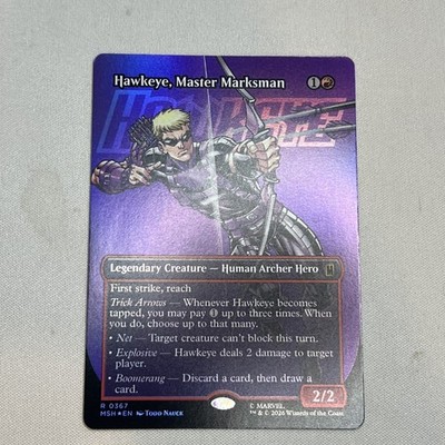 Hawkeye, Master Marksman - Foil - Borderless R MTG Marvel Super Heroes M/NM,