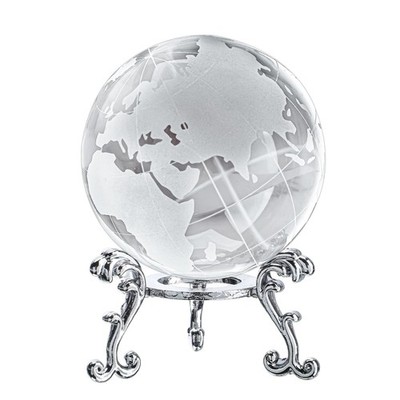 60Mm World Globe Crystal Earth Ball Paperweight with Stand Glass Sphere Display