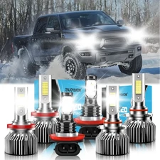 For Ram 1500 2019-2023 LED Headlight Bulb High Low Beam Fog Lights Combo 10000lm