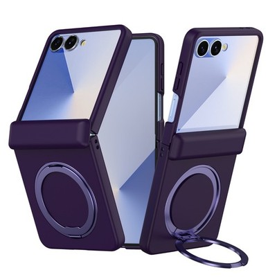 For Samsung Galaxy Z Flip7 6 Flip5 Flip4 3 Hinge Case with Rotated Magnetic Ring