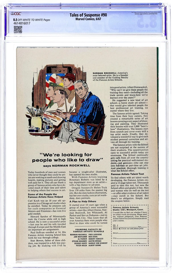 Tales of Suspense #90 CGC 8.5 1967 4614816017 - Imagem 2 de 2