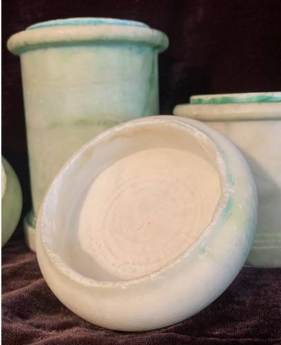 RARE Antique 19th Century European Alabaster Pharmacy Jar Set Apothecary - 第 6/11 張圖片