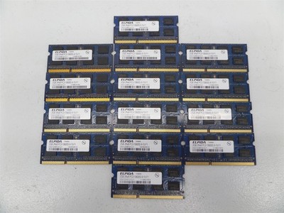 Lot of 14 - Elpida EBJ21UE8BFU0-DJ-F 2GB PC3-10600 DDR3-1333 Laptop Memory