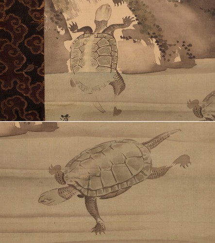 Japanische hängende Schriftrolle handbemalt KAKEJIKU 3 Stck. von Yokoyama Seiki späte Edo-Ära - Bild 12 von 20