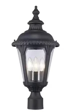 Bel Air Lighting Commons 3-Light Black Outdoor Lamp Post Light Fixture