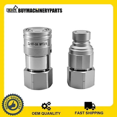 TL107 1/2 NPT Flat Face Hydraulic Quick Coupler 1/2 Body 90 Deg. Elbow