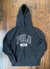 Polo Ralph Lauren Men  s M 1967 Athl. Dept hoodie pullover black Sweatshirt Y2K