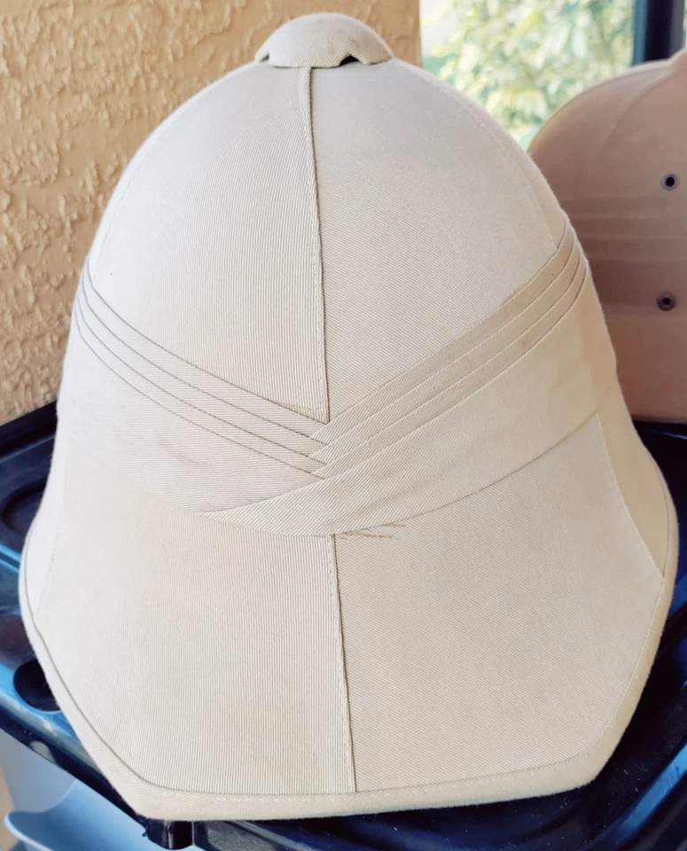 Estilo Militar Clásico Ejército Británico Tropical Médula Casco Barbijo RÉPLICA Caqui Foto 2 de 3