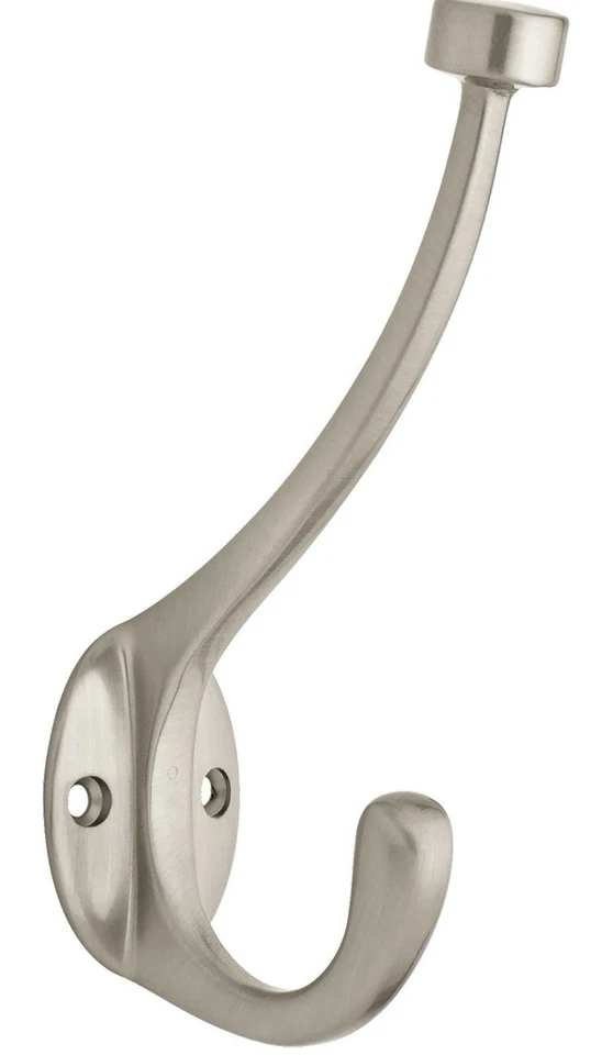 Ganchos de pared para abrigo y sombrero Franklin de latón (paquete de 5) ganchos dobles Foto 3 de 4