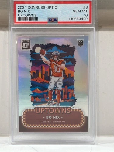 2024 Donruss Optic Bo Nix Uptowns #3 PSA 10