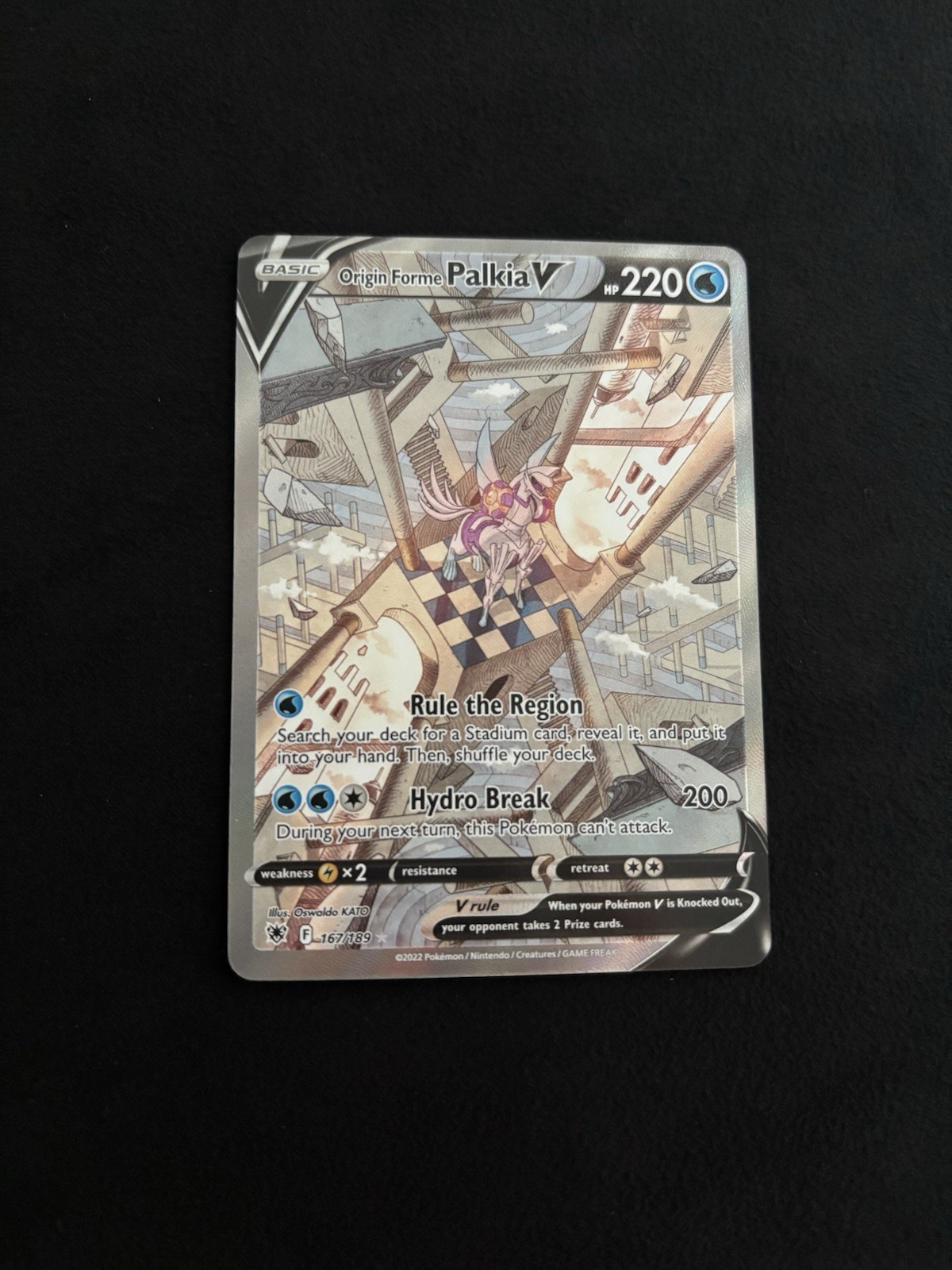 Origin Forme Palkia V (Alternate Art) 167/189 Astral Radiance Holo Pokemon - NM
