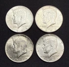 1964 Kennedy Half Dollars-90% Silver-(Lot Of 4 Coins)