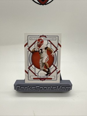 2021 Panini National Treasures Collegiate Nick Chubb Blue /75